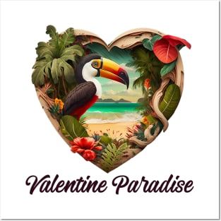 Valentine Paradise No. 4: Valentine's Day in Paradise Posters and Art